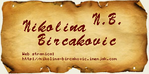 Nikolina Birčaković vizit kartica